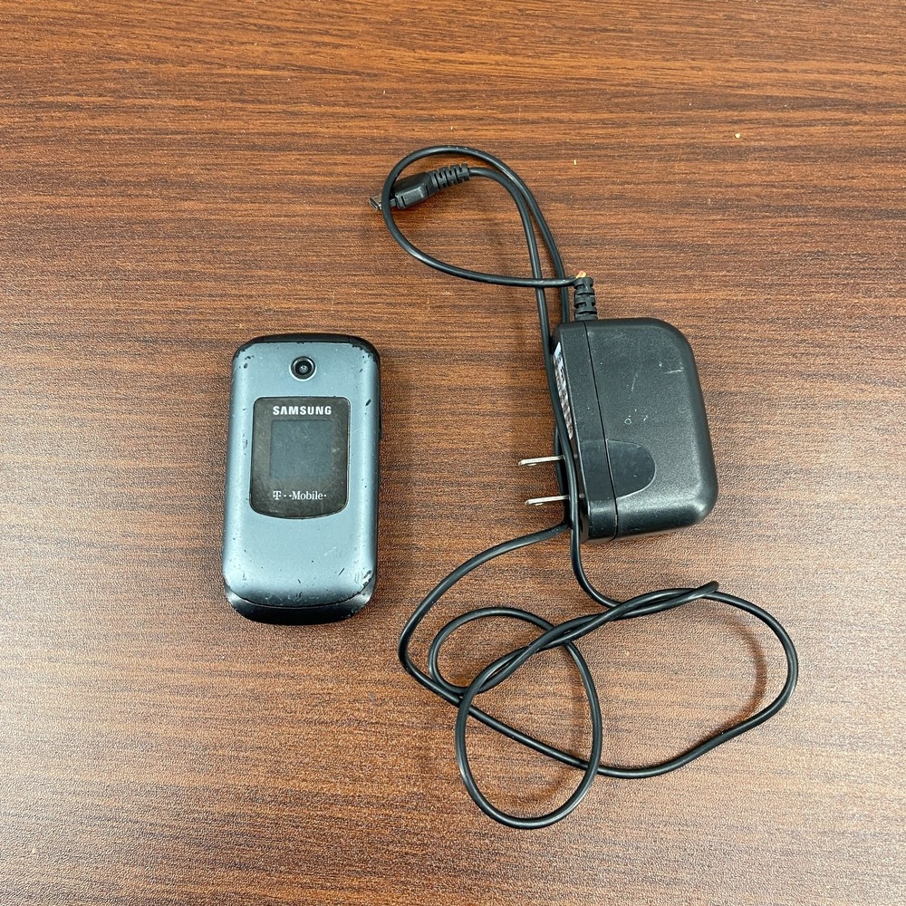 Samsung SGH-T139 Flip Cell Phone Black Blue T-Mobile w/ Battery
